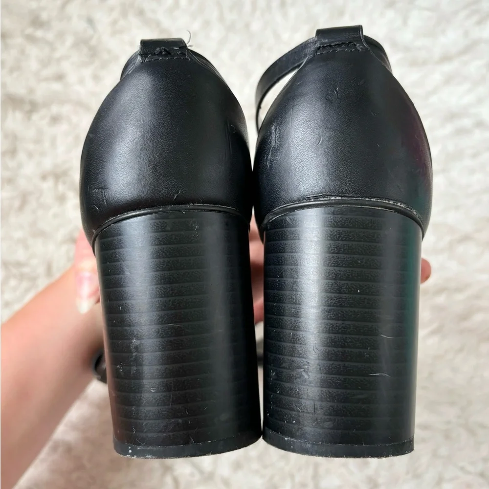 forever 21 black ankle strap block heels - Picture 6 of 9